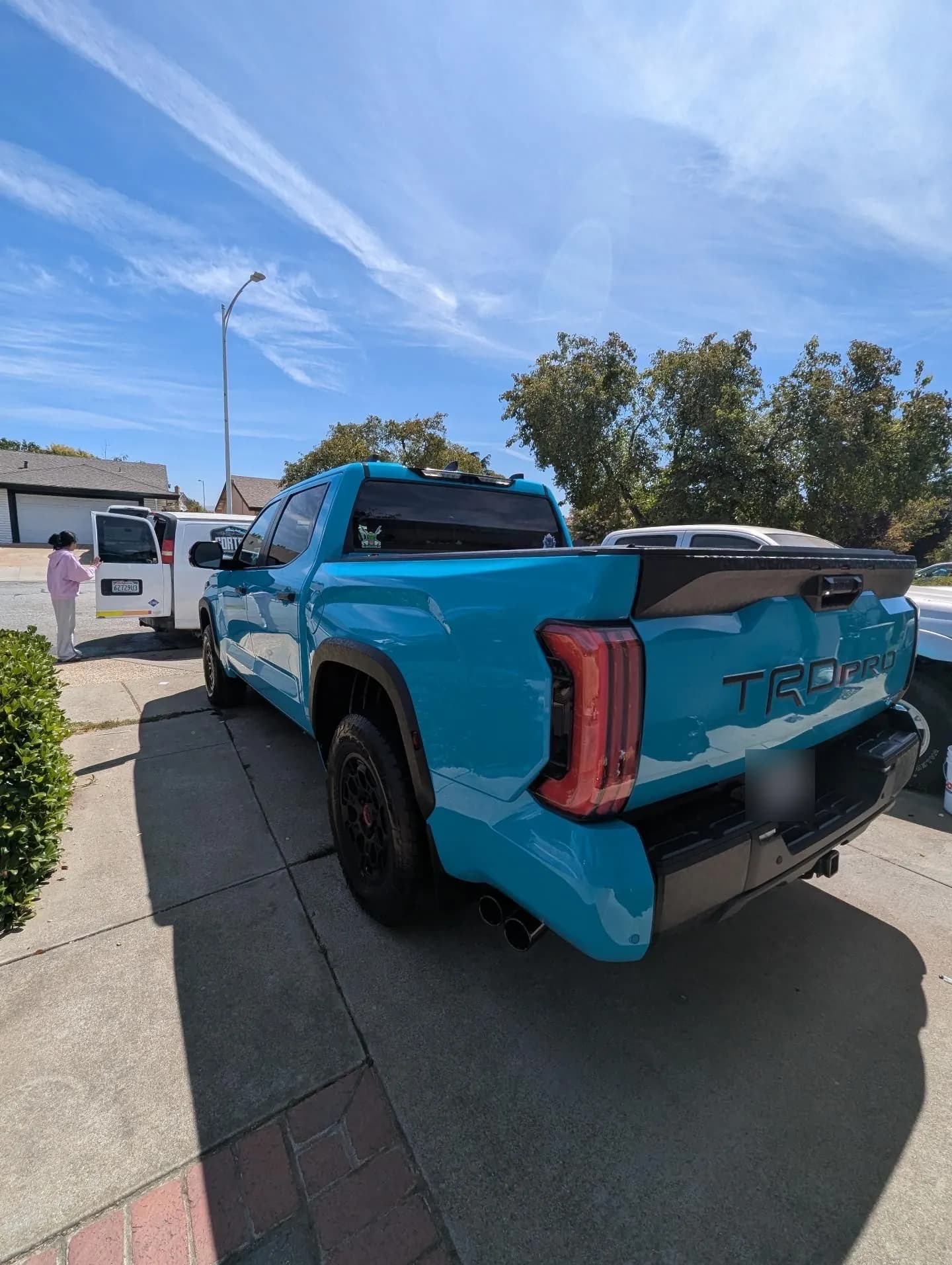 Blue Toyota Tundra TRD Pro after an exterior detail